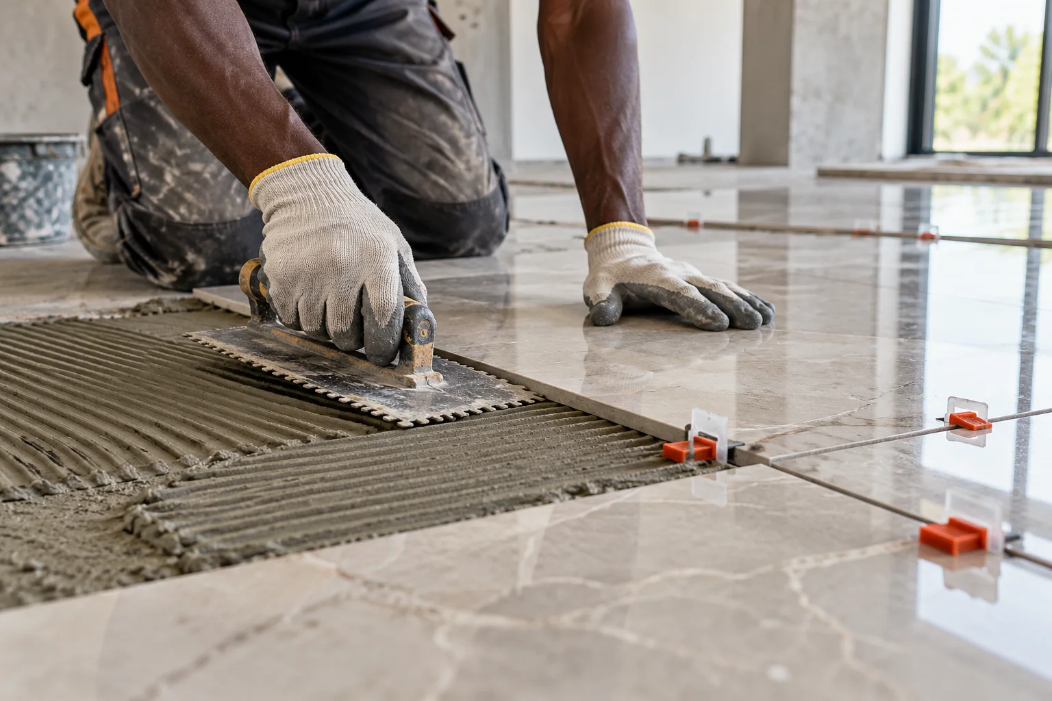 A precise finish brings consistency and character to the space.